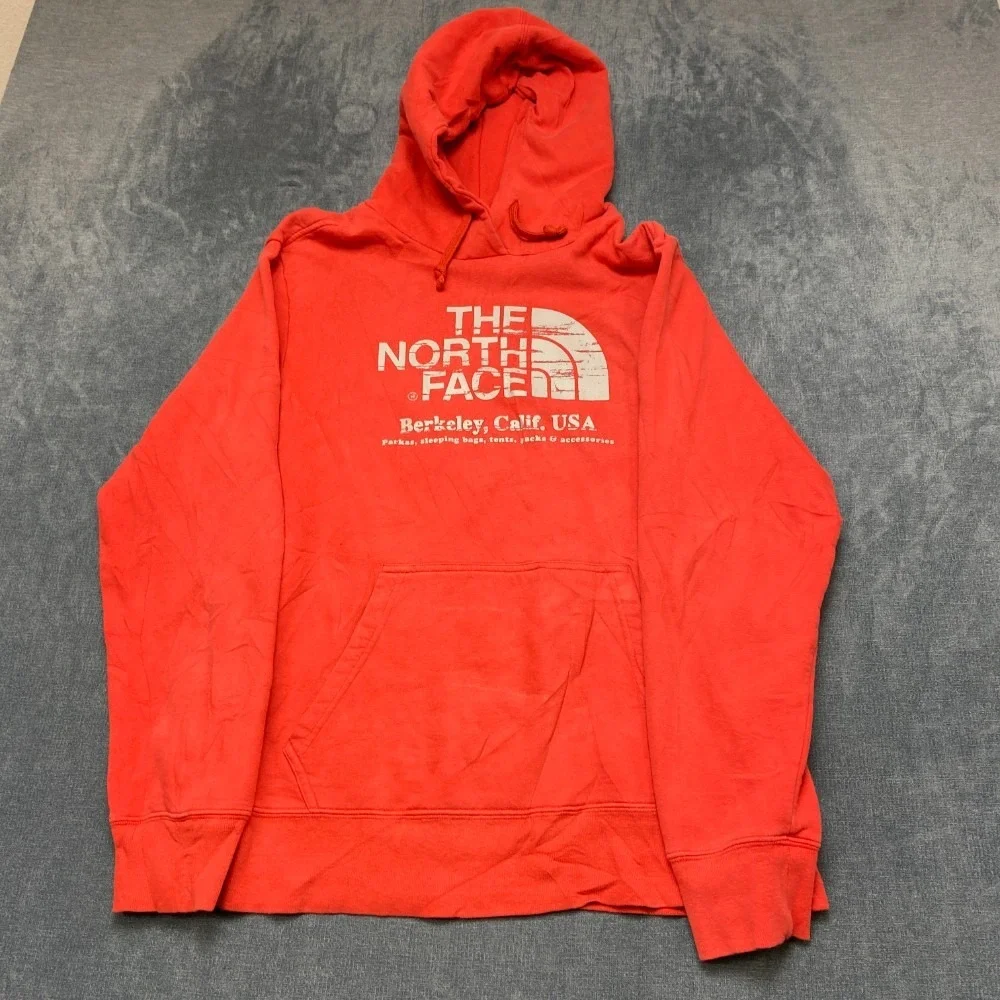 The North Face Berkeley California Hoodie Mens Large Red Graphic Drawstring